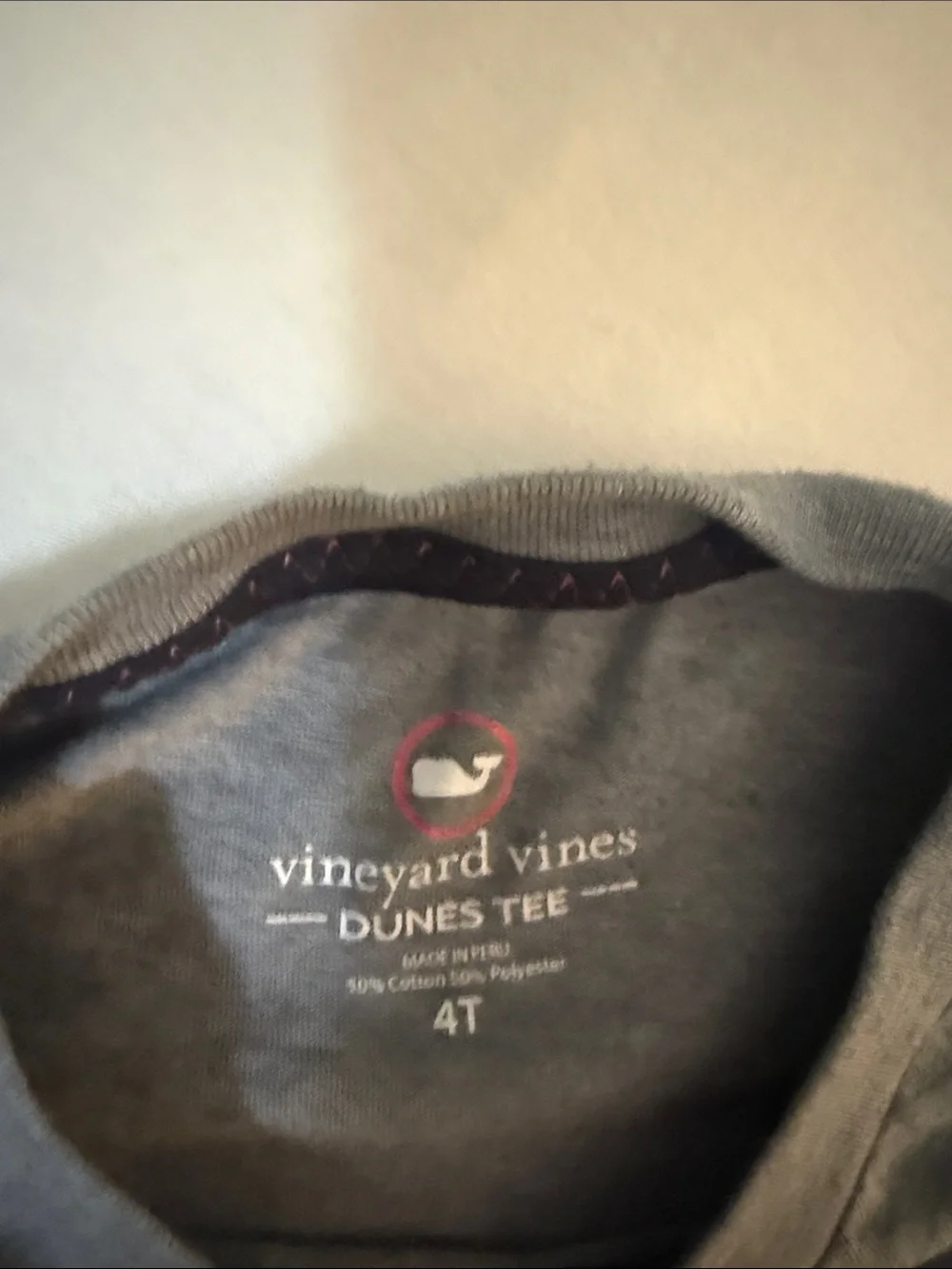 Vineyard Vines Gray Long-Sleeve Tee with Pink Foam Finger Patch